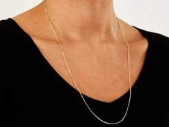 9ct Yellow Gold 1.3mm Diamond Cut Curb Chain 24