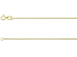 9ct Yellow Gold 0.8mm Diamond Cut Curb Chain 22"/55cm Light Hallmarked