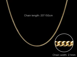 9ct Yellow Gold 2.1mm Diamond Cut Curb Chain 20