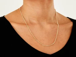 9ct Yellow Gold 2.1mm Diamond Cut Curb Chain 20
