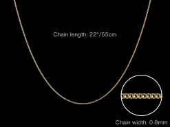9ct Yellow Gold 0.8mm Diamond Cut Curb Chain 22