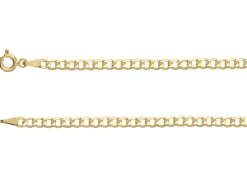9ct Yellow Gold 3.3mm Diamond Cut Hollow Curb Chain 20"/50cm Hallmarked