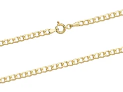9ct Yellow Gold 3.3mm Diamond Cut Hollow Curb Chain 20"/50cm Hallmarked