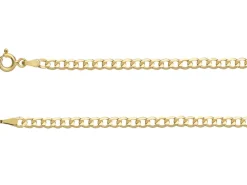 9ct Yellow Gold 3.3mm Diamond Cut Hollow Curb Chain 18"/45cm Hallmarked