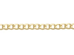 9ct Yellow Gold 3.3mm Diamond Cut Hollow Curb Chain 18