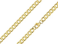 9ct Yellow Gold 6.5mm Diamond Cut Metric Curb Chain 18"/45cm Hallmarked