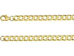 9ct Yellow Gold 6.5mm Diamond Cut Metric Curb Chain 18"/45cm Hallmarked