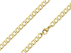 9ct Yellow Gold 5.7mm Diamond Cut Metric Curb Chain 18"/45cm Hallmarked