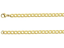 9ct Yellow Gold 4.8mm Diamond Cut Metric Curb Chain 18"/45cm Hallmarked
