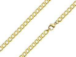 9ct Yellow Gold 4.8mm Diamond Cut Metric Curb Chain 16"/40cm Hallmarked