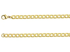 9ct Yellow Gold 4.8mm Diamond Cut Metric Curb Chain 16"/40cm Hallmarked