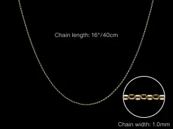 9ct Yellow Gold 1.0mm Diamond Cut Oval Belcher Chain 16
