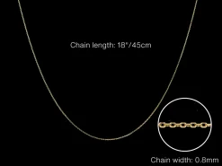 9ct Yellow Gold 0.8mm Diamond Cut Oval Belcher Chain 18