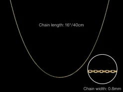 9ct Yellow Gold 0.8mm Diamond Cut Oval Belcher Chain 16