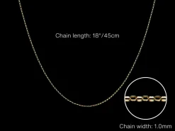 9ct Yellow Gold 1.0mm Diamond Cut Oval Belcher Chain 18