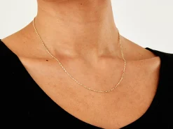 9ct Yellow Gold 1.5mm Diamond Cut Oval Belcher Chain 18