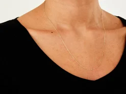 9ct Yellow Gold 0.8mm Diamond Cut Oval Belcher Chain 20