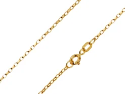 9ct Yellow Gold 1.5mm Diamond Cut Oval Belcher Chain 16"/40cm Hallmarked