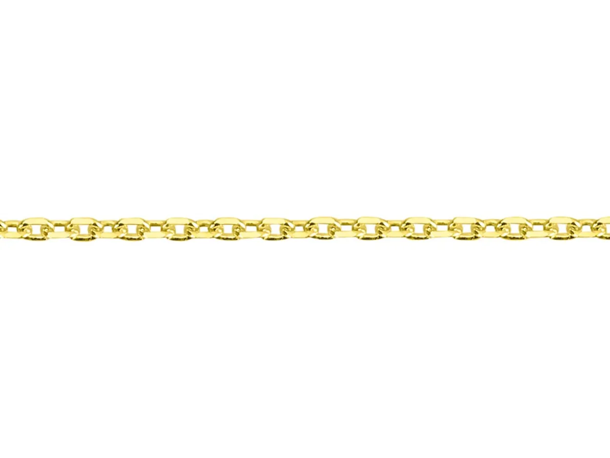 9ct Yellow Gold 0.8mm Diamond Cut Oval Trace Bracelet With Extender 7-8"/17-18cm Unhallmarked