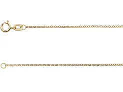 18ct Yellow Gold 1.0mm Diamond Cut Oval Belcher Chain 18"/45cm Hallmarked