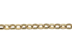 18ct Yellow Gold 1.0mm Diamond Cut Oval Belcher Chain 18