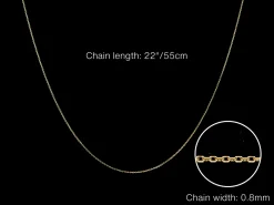 9ct Yellow Gold 0.8mm Diamond Cut Oval Belcher Chain 22