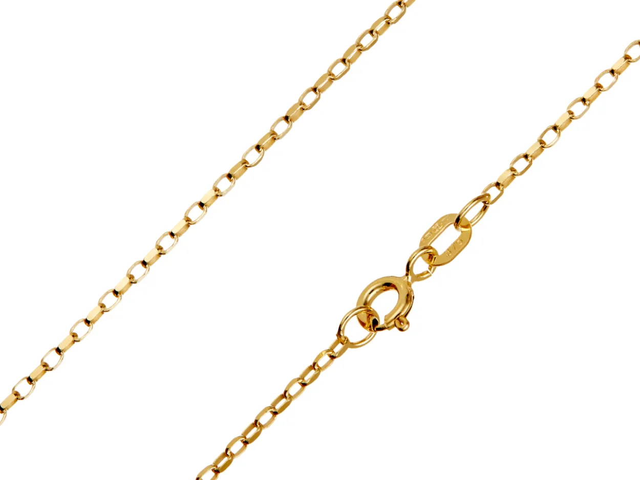 9ct Yellow Gold 1.5mm Diamond Cut Oval Belcher Chain 24"/60cm Hallmarked