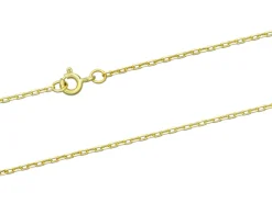 9ct Yellow Gold 1.5mm Diamond Cut Oval Trace Chain 16"/40cm Hallmarked