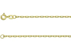 9ct Yellow Gold 2.0mm Diamond Cut Oval Trace Chain 18"/45cm Hallmarked