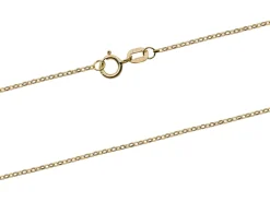 18ct Yellow Gold 1.0mm Diamond Cut Oval Belcher Chain 16"/40cm Hallmarked