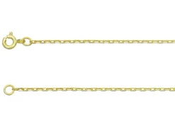 9ct Yellow Gold 1.5mm Diamond Cut Oval Trace Chain 20"/50cm Hallmarked