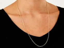 9ct Yellow Gold 2.2mm Diamond Cut Oval Belcher Chain 24