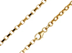 9ct Yellow Gold 3.1mm Diamond Cut Oval Belcher Chain 18"/45cm Hallmarked