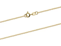 18ct Yellow Gold 1.3mm Diamond Cut Oval Trace Chain 18"/40cm Hallmarked