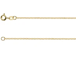 18ct Yellow Gold 1.3mm Diamond Cut Oval Trace Chain 16"/40cm Hallmarked