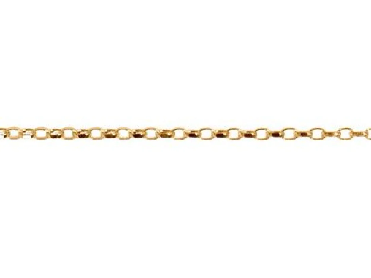 9ct Yellow Gold 1.4mm Diamond Cut Oval Belcher Chain Loose Unhallmarked