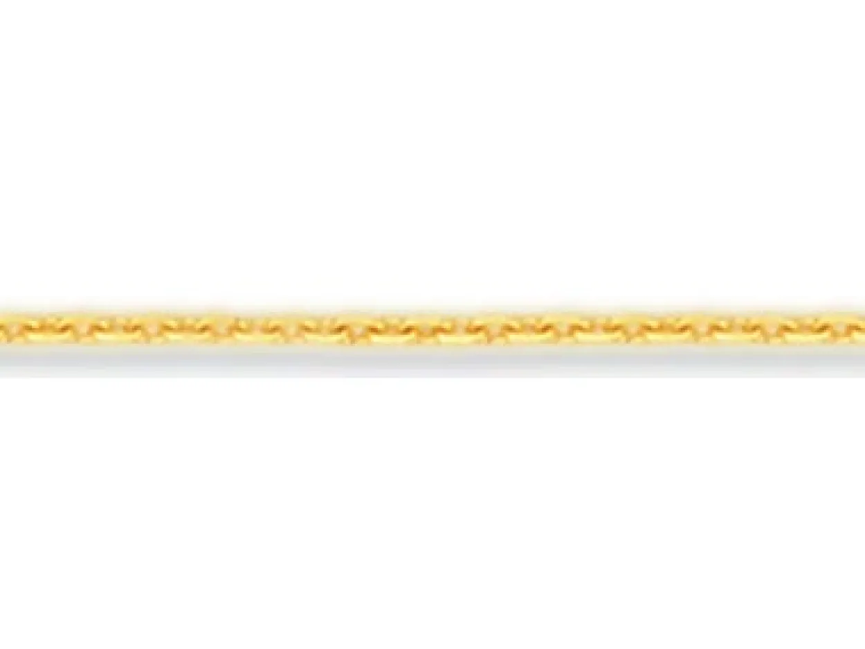 18ct Yellow Gold 1.0mm Diamond Cut Oval Trace Chain Loose Unhallmarked