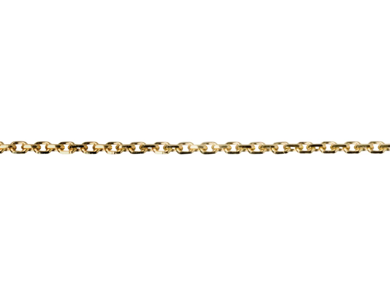 18ct Yellow Gold 1.4mm Diamond Cut Oval Trace Chain Loose Unhallmarked