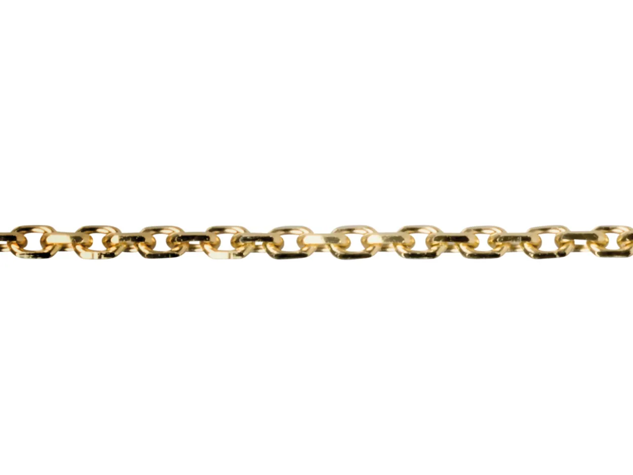 18ct Yellow Gold 1.4mm Diamond Cut Oval Trace Chain Loose Unhallmarked
