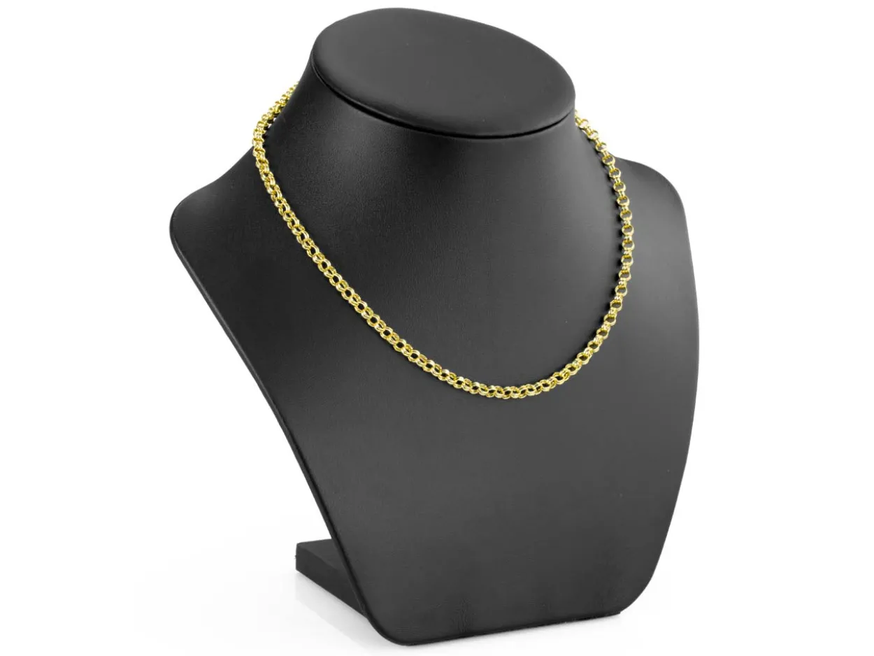 9ct Yellow Gold 4.0mm Double Round Belcher Chain 18"/45cm Hallmarked