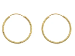 9ct Yellow Gold 16.0mm Endless Hoops, Pack Of 2