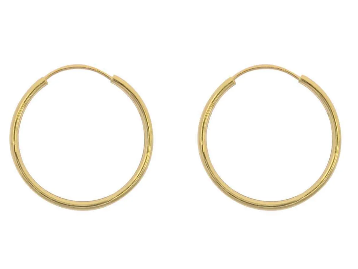 9ct Yellow Gold 16.0mm Endless Hoops, Pack Of 2