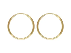 14ct Yellow Gold 17.0mm Endless Sleeper Hoops, Pack Of 2