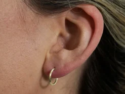 14ct Yellow Gold 17.0mm Endless Sleeper Hoops, Pack Of 2