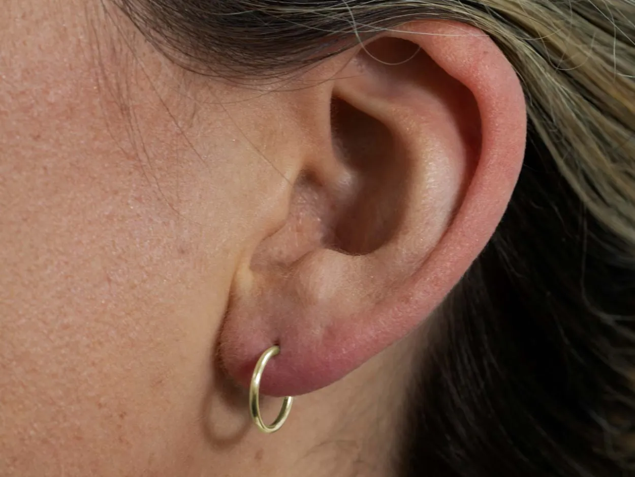14ct Yellow Gold 17.0mm Endless Sleeper Hoops, Pack Of 2