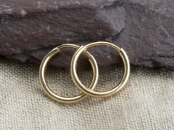 14ct Yellow Gold 17.0mm Endless Sleeper Hoops, Pack Of 2