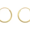 9ct Yellow Gold 10.0mm Endless Sleeper Hoops, Pack Of 2