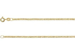 9ct Yellow Gold 1.8mm Filed Hollow Curb Chain 18"/45cm Extra Light Hallmarked