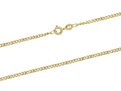 9ct Yellow Gold 1.8mm Filed Hollow Curb Chain 18"/45cm Extra Light Hallmarked