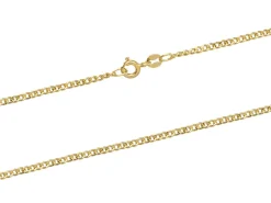 9ct Yellow Gold 1.8mm Filed Hollow Curb Chain 20"/50cm Extra Light Hallmarked